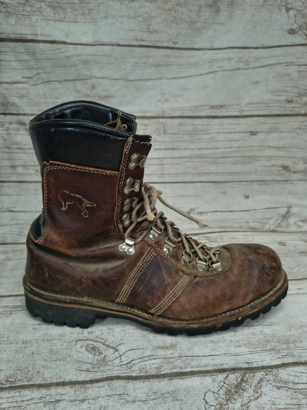 Irish Setter Red Wing Brown Leather Hiker Boots Well Worn Patina Size 12